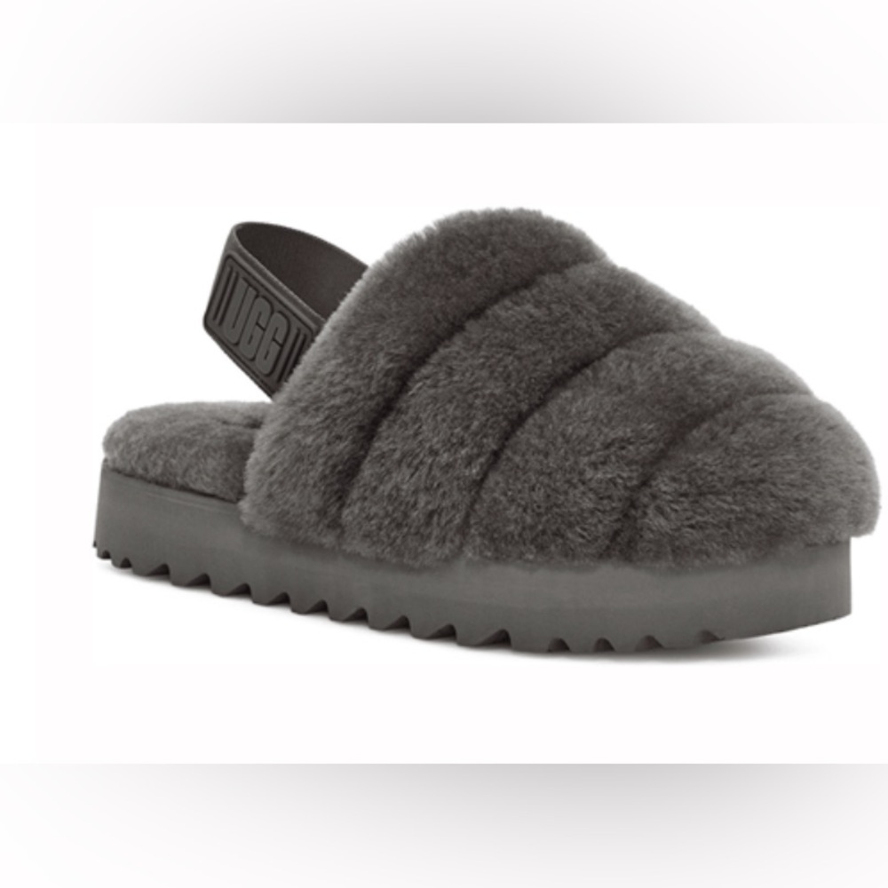 UGG Women Super Fluff Slipper Charcoal Plush Slippers